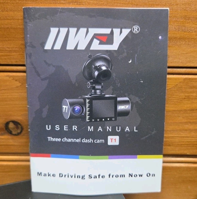 IIWEY T1 Dash Cam Kit – Camera, Cords & Instructions As Shown Parts As-Is Sale
