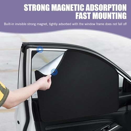 4 PCS Car Full Blackout Design Side Window Sun Visor, 24.41″ x 18.9″ x 12.99″