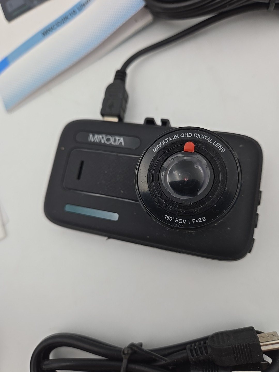 Minolta MNCD2K10 Dash Cam, Memory Card, Instructions USED Tested and Works