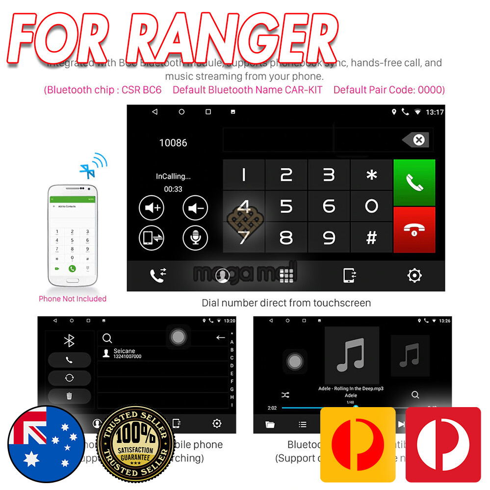 Car DVD GPS Head Unit Navigation For Ford Ranger PX 2012 – 2015 PX XL XLS XLT 8″