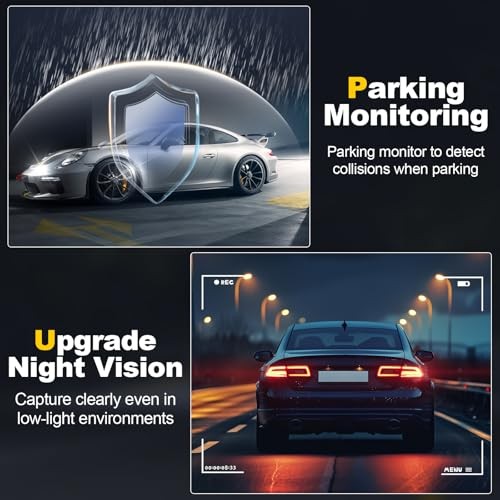 NEZION DASH CAMERA, 4K/1080P DASH CAMERA FRONT AND REAR BUILT-IN 5GWIFI – BLACK