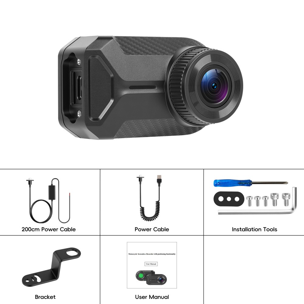 2K Motorcycle Driving Dash Camera DVR Camcorder Loop Recording Waterproof WiFi