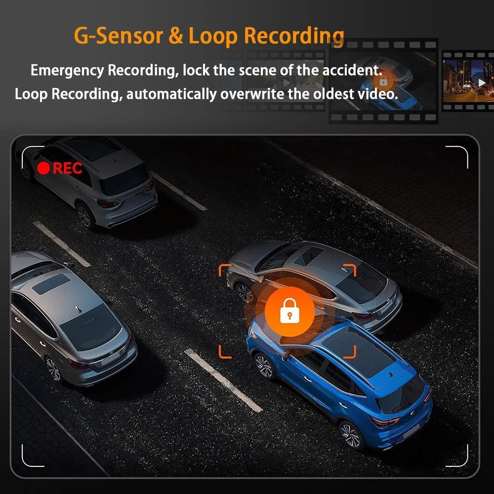 4-Channel Dashcam 360° 1080P HD Car Dash Cam Front Rear Inside Left Right
