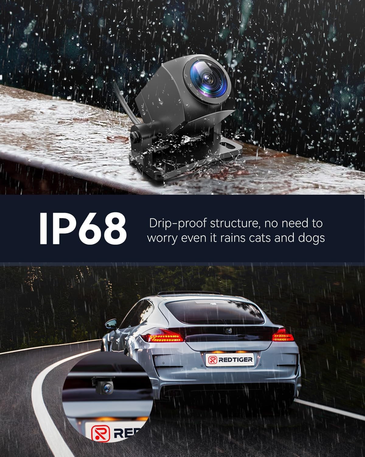 REDTIGER Original Rear Camera for Dash Cam, Suitable for Redtiger Series Dash Ca