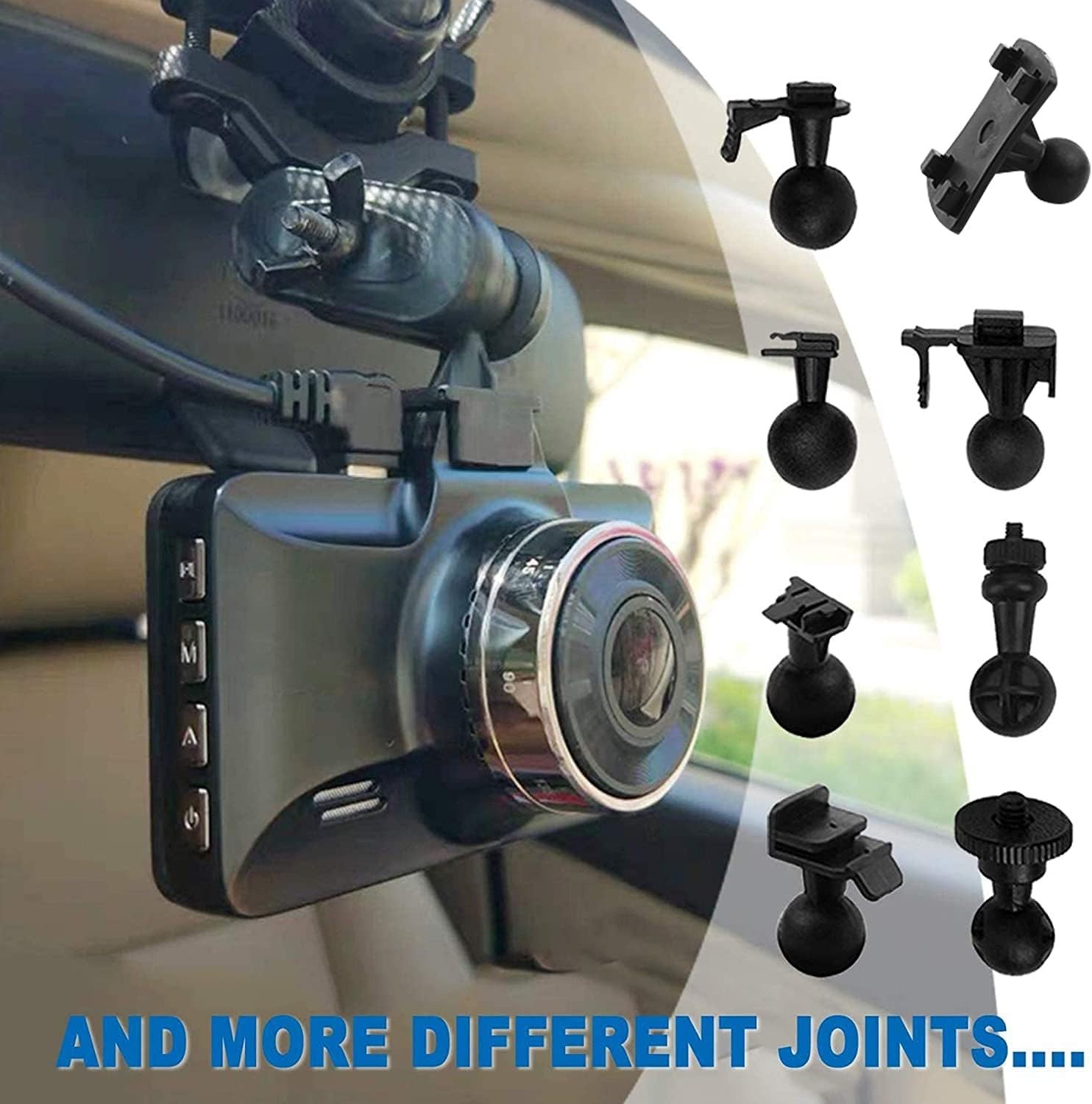 Dash Cam Mount Mounting Bracket Rear View Mirror Holder Universal 16 Joints Kit