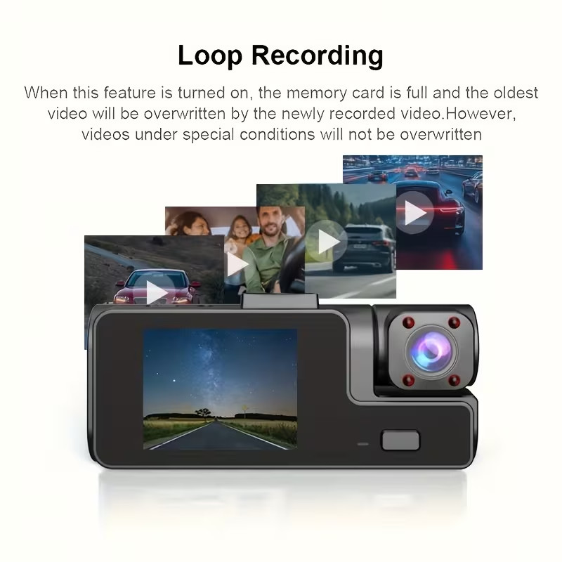 Dash Cam Front & Inside 1080P/720P Night Vision G-Sensor Parking Monitor
