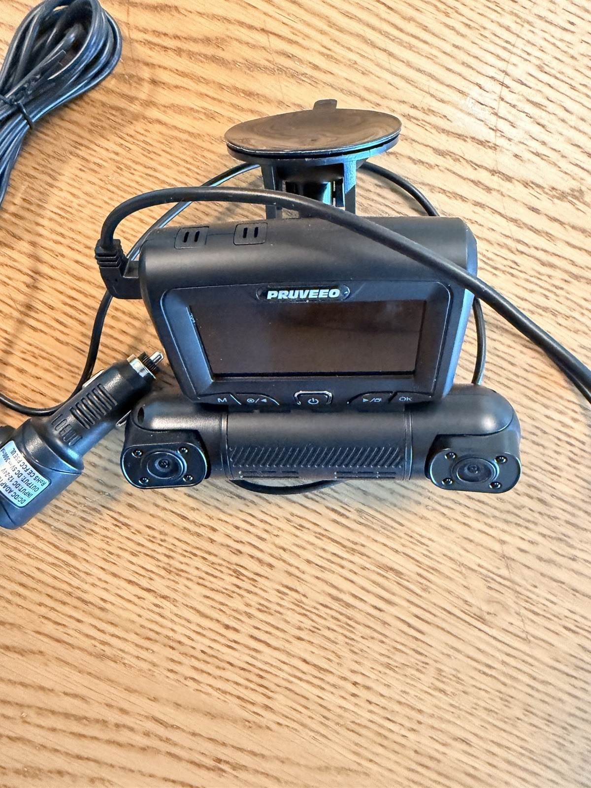 PRUVEEO 360 Degree View 3 Channel Dash Cam Front and Inside Left Right