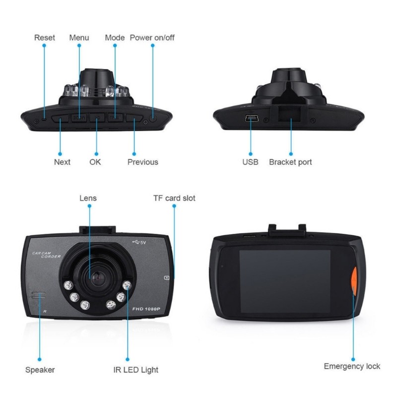 1080P Car Video Recorders DashCam With Night Sights And 120 Degree Adjustment