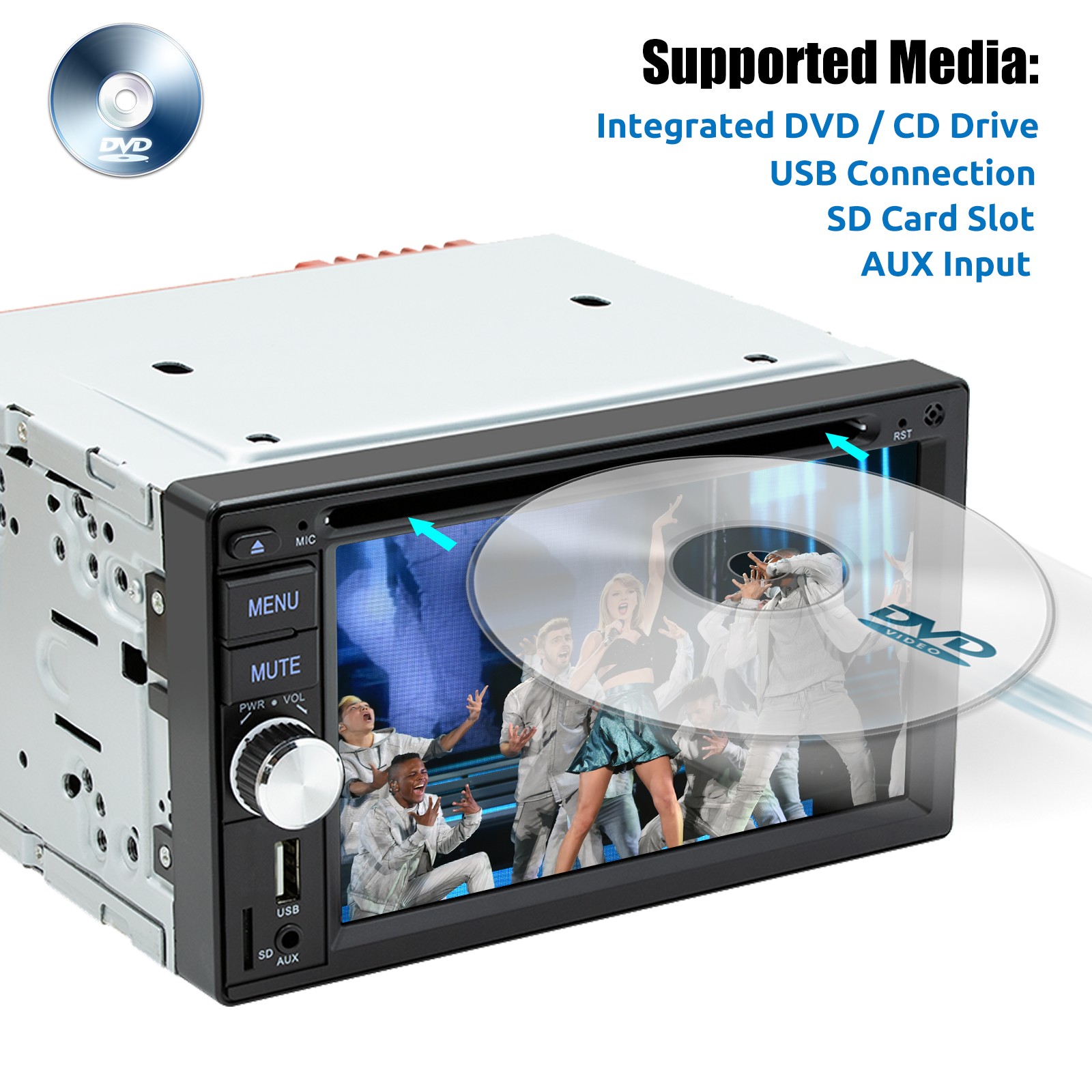 Single 1 DIN Car Stereo Radio Mp3 Player Bluetooth FM AUX IN USB TF SD Head Unit