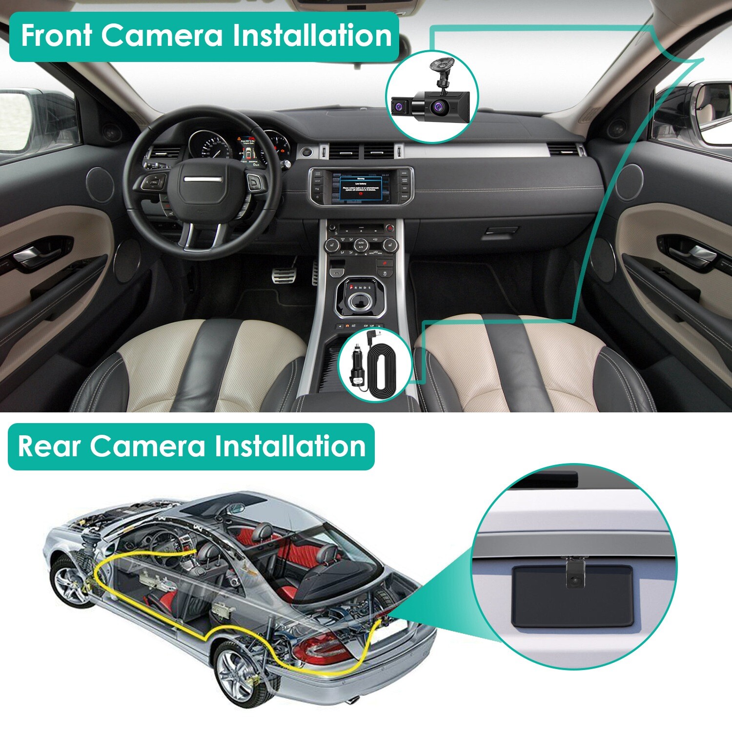 2K Car DVR 3 Channel Dash Cam Camera Recorder w/ GPS WiFi Night Vision G-sensor