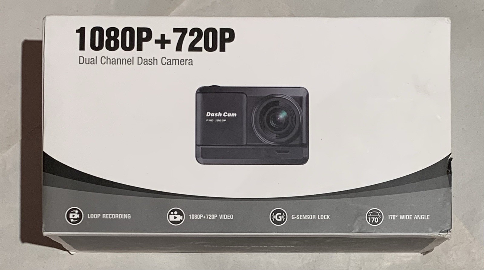 Dual Channel Dash Camera – 1080P + 720P (New Open Box)