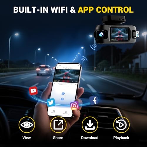 4K Front and Rear with Cabin, 4K+1080P+1080P Dash Camera for 4 Channel Dash Cam
