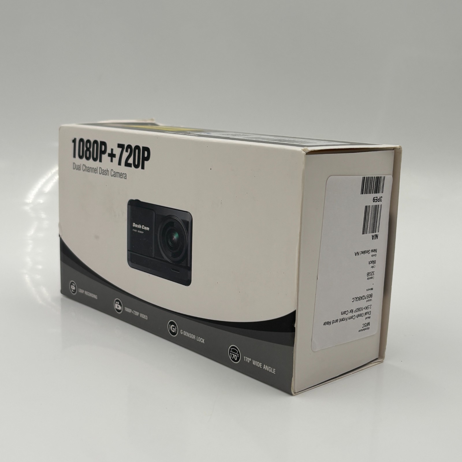 Dual Dash Cam Front and Rear 720P + 1080P for Cars 32GB Black New Sealed