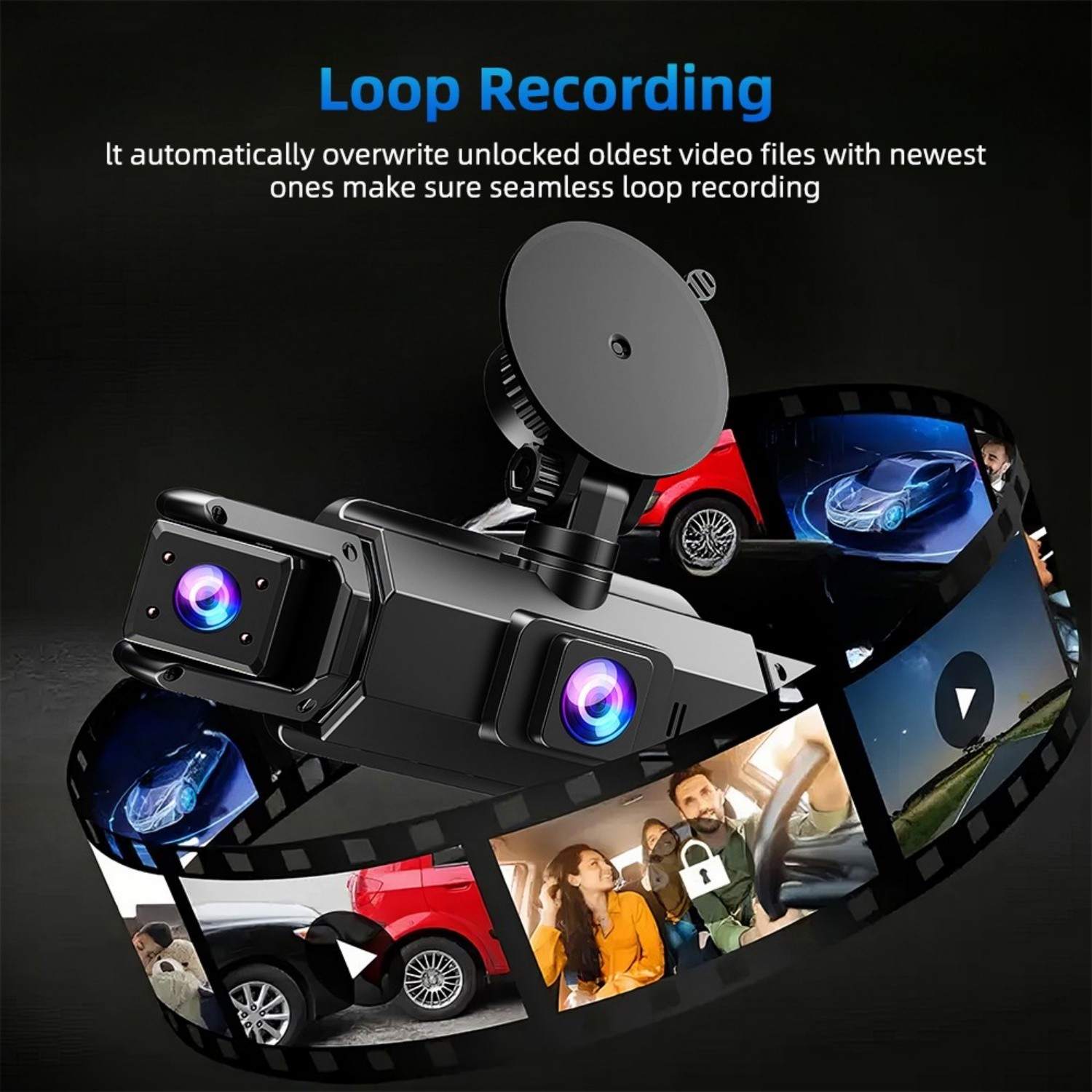 360 Degree View 4 Channel Dash Cam Front and Rear Inside Left Right, Dash Camera
