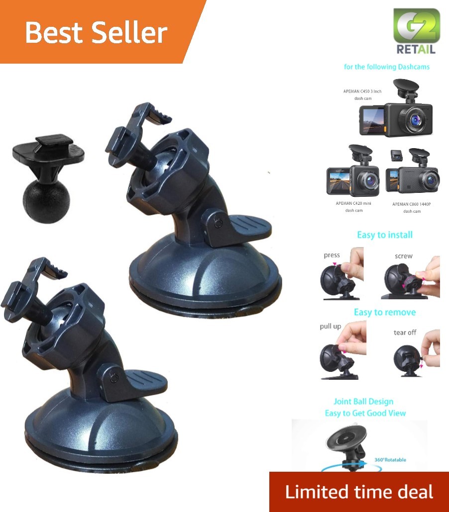 Dash Cam Suction Mount for APEMAN – Rotatable & Easy to Install