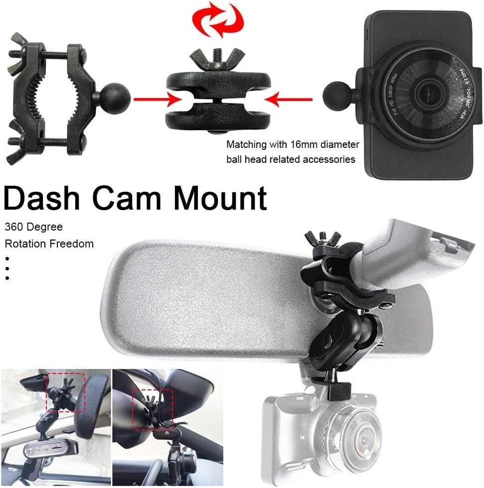 Universal Dash Cam Mount with 360° Rotation for Safe Driving & Easy Installation