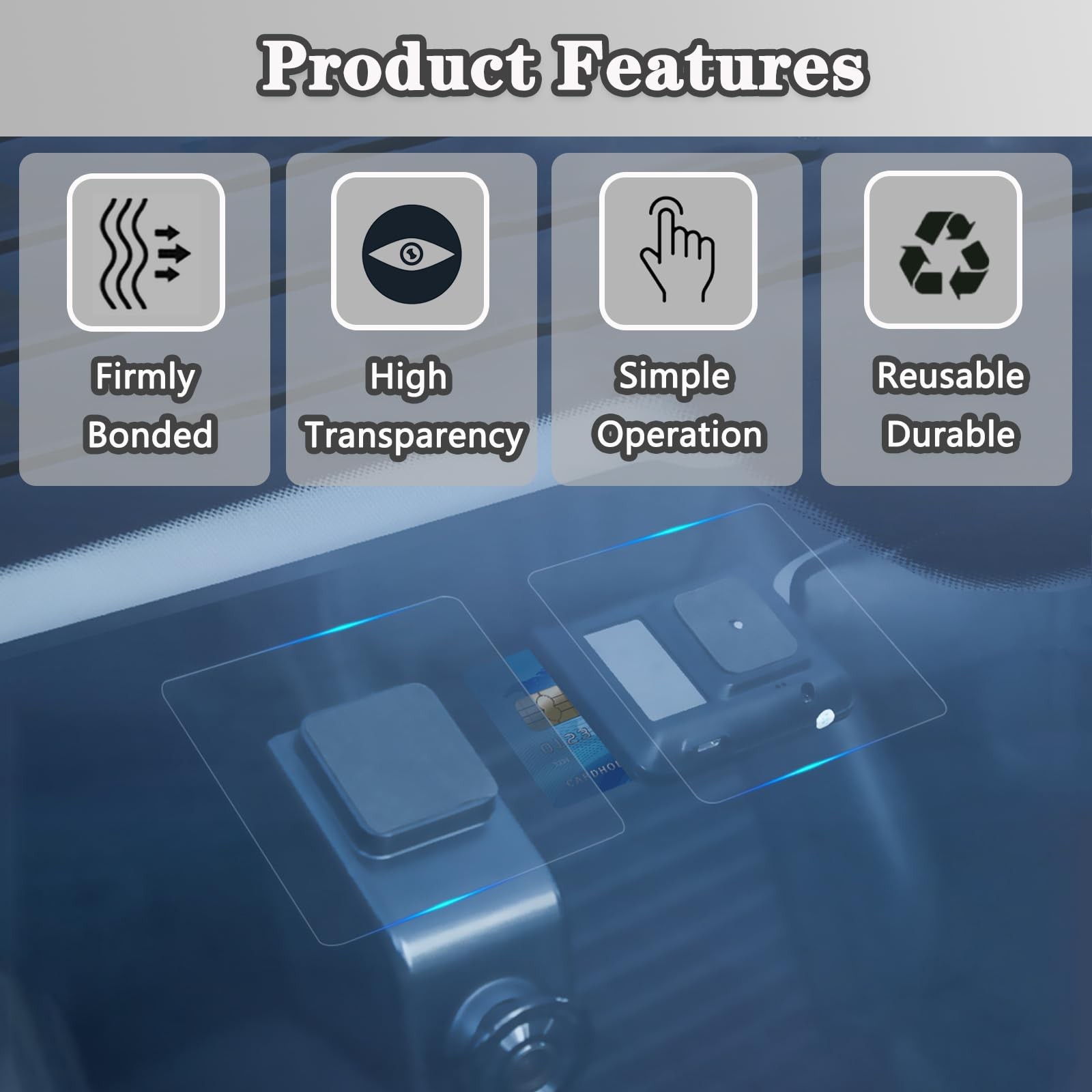 Electrostatic Film for Dash Cam, Sticker Shield Windshields Red