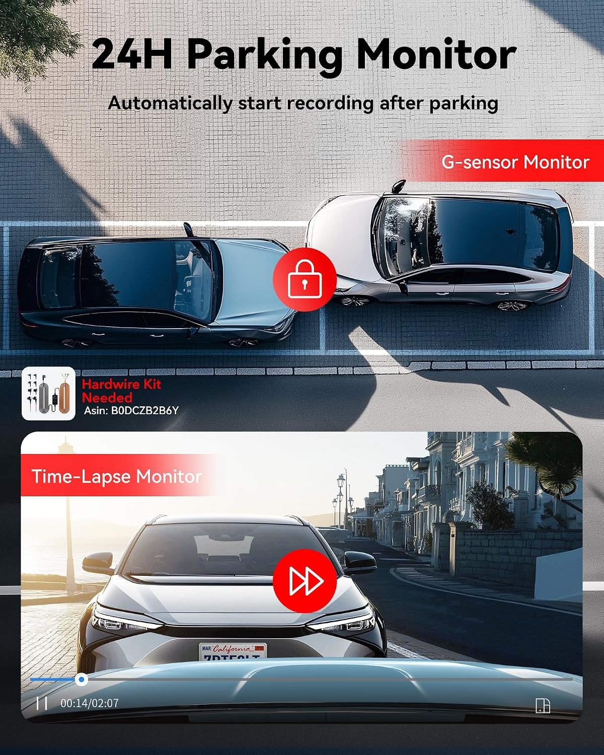 F9Lite Dash Cam 4K Front, ADAS, Wifi APP Control, Hidden Design | 2160P UHD Mini