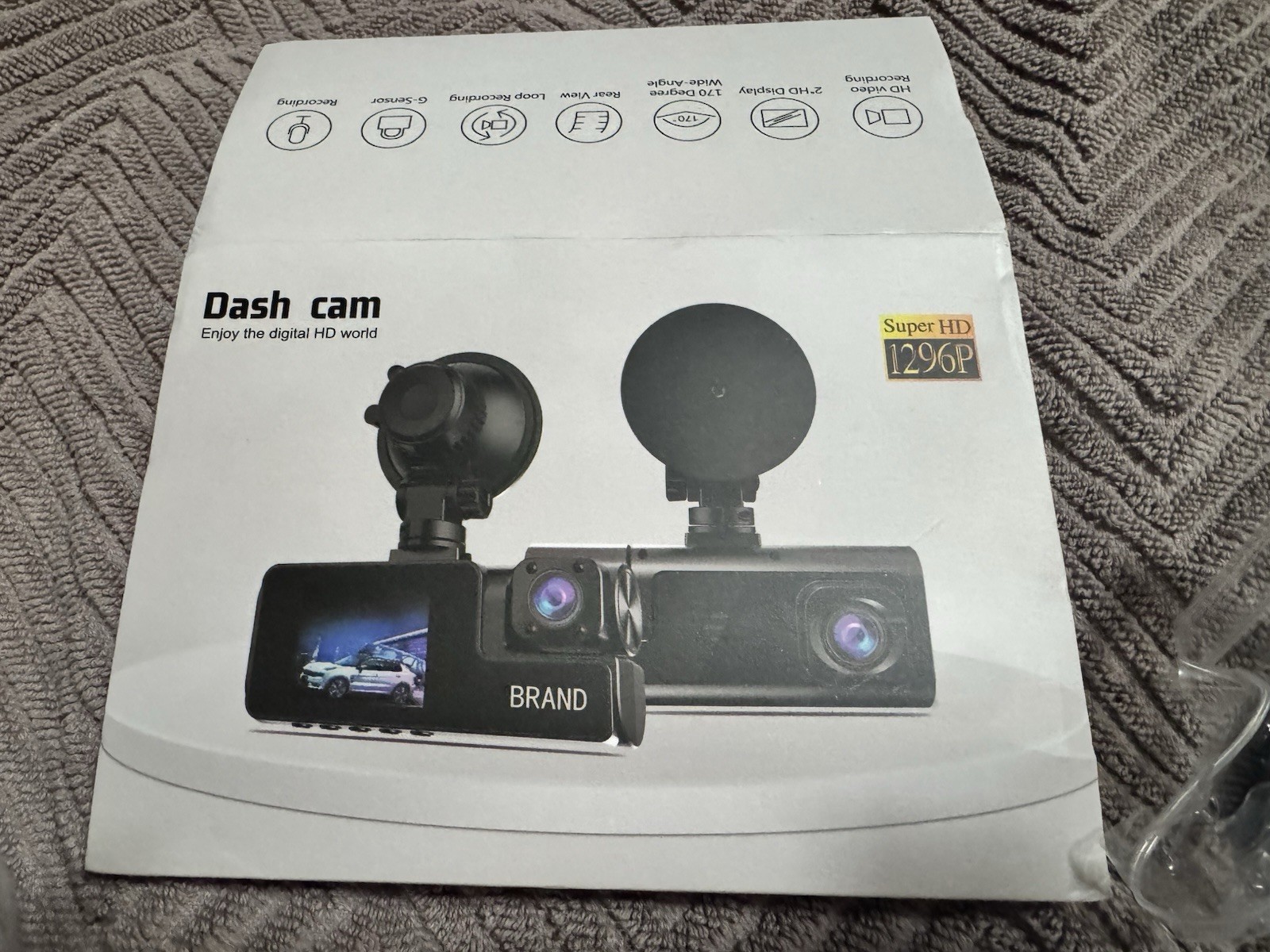 Dash Cam Super HD 1296P BlackBox DVR 170 degree Wide Angle Front & Rear camera