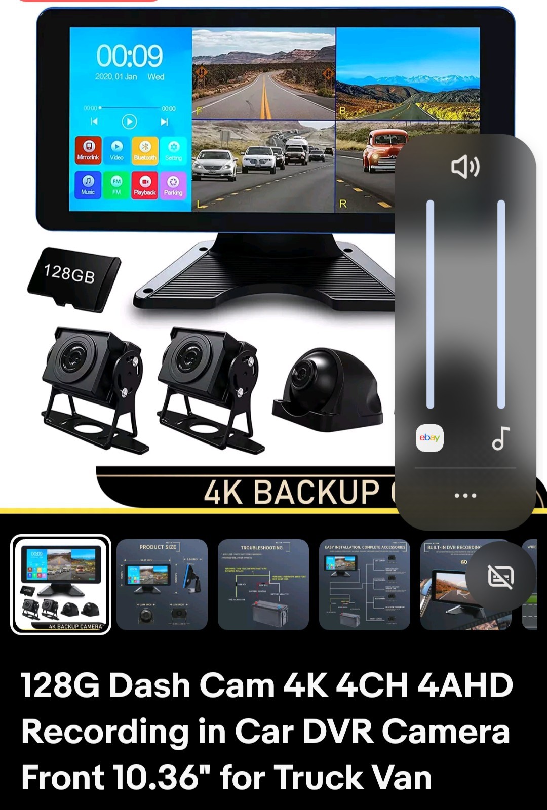 Dash Cams 4K Car DVR Mirror Video Player Wireless Carplay Android Auto Recorder