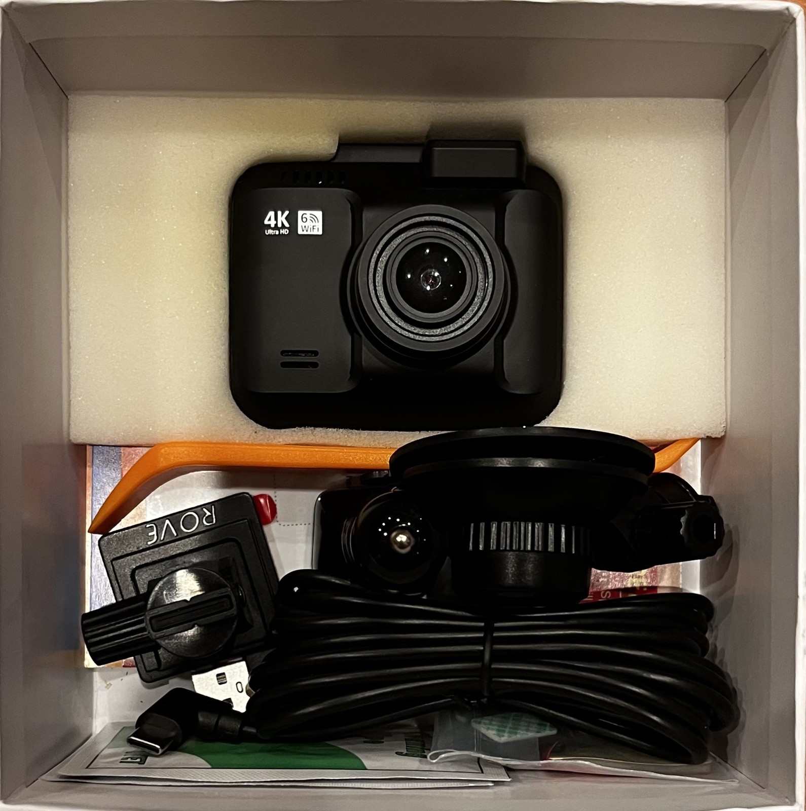ROVE R2-4K Dash Camera Tested & Works Lightly Used, SD & Top Cover not INCLUDED