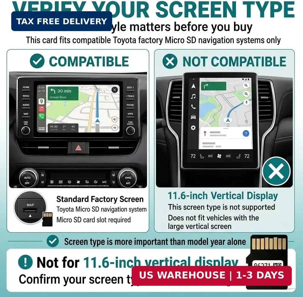 2026 Navigation SD Card 86271-0E077 – Plug & Play GPS Map Update for Toyota,Taco