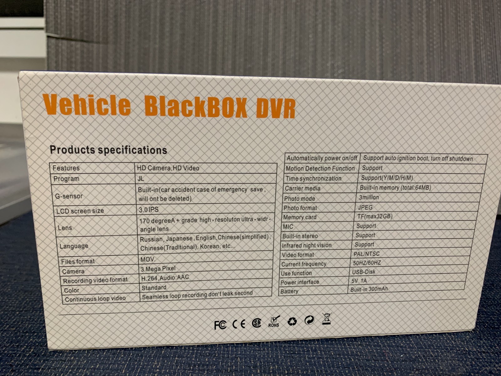 Vehicle Blackbox DVR Full HD 1080 HDMI New open box.