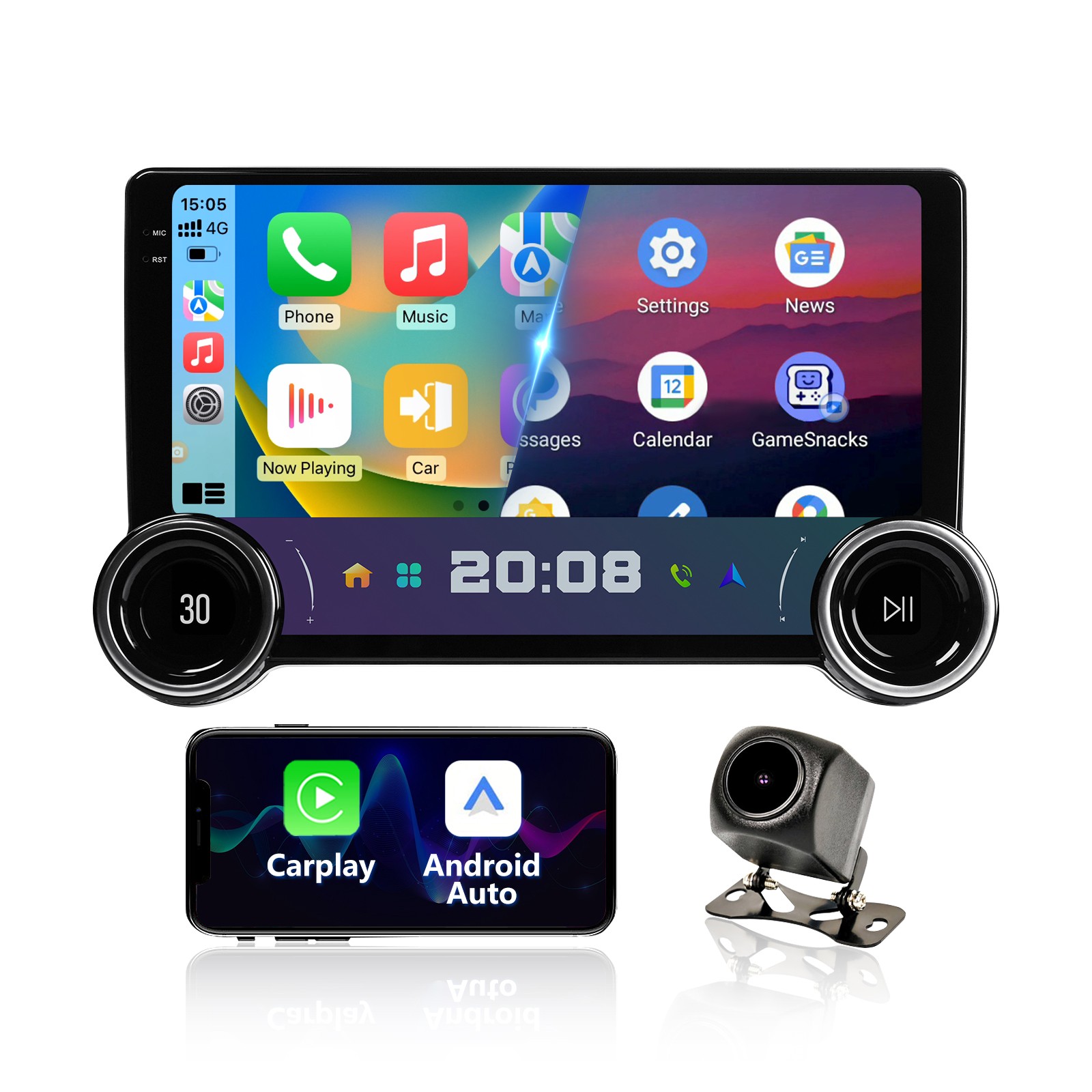 10” Single 1 DIN Android 13 Touch Screen Car Stereo HeadUnit Radio Touch Screen