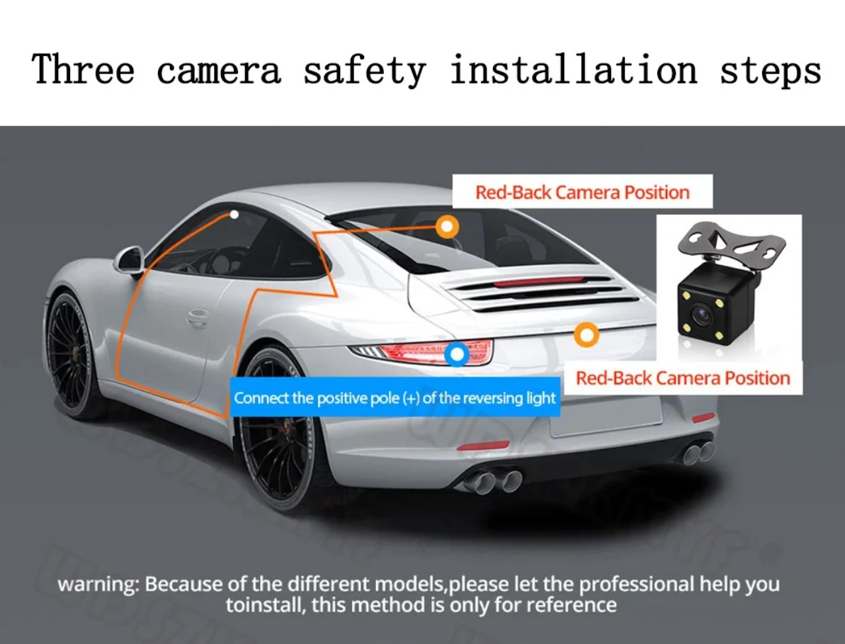 2.0-Inch IPS Screen HD 1080P 3 Lens Dashcam With Night Vision&Wifi Link