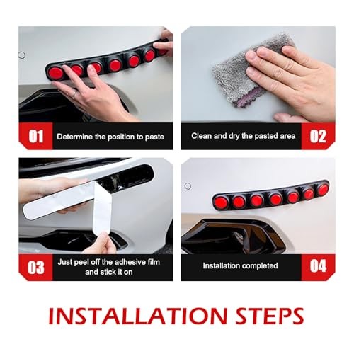 Car Bumper Protector Strips, Automotive Bumper Reflective Anti 2 PCS Red