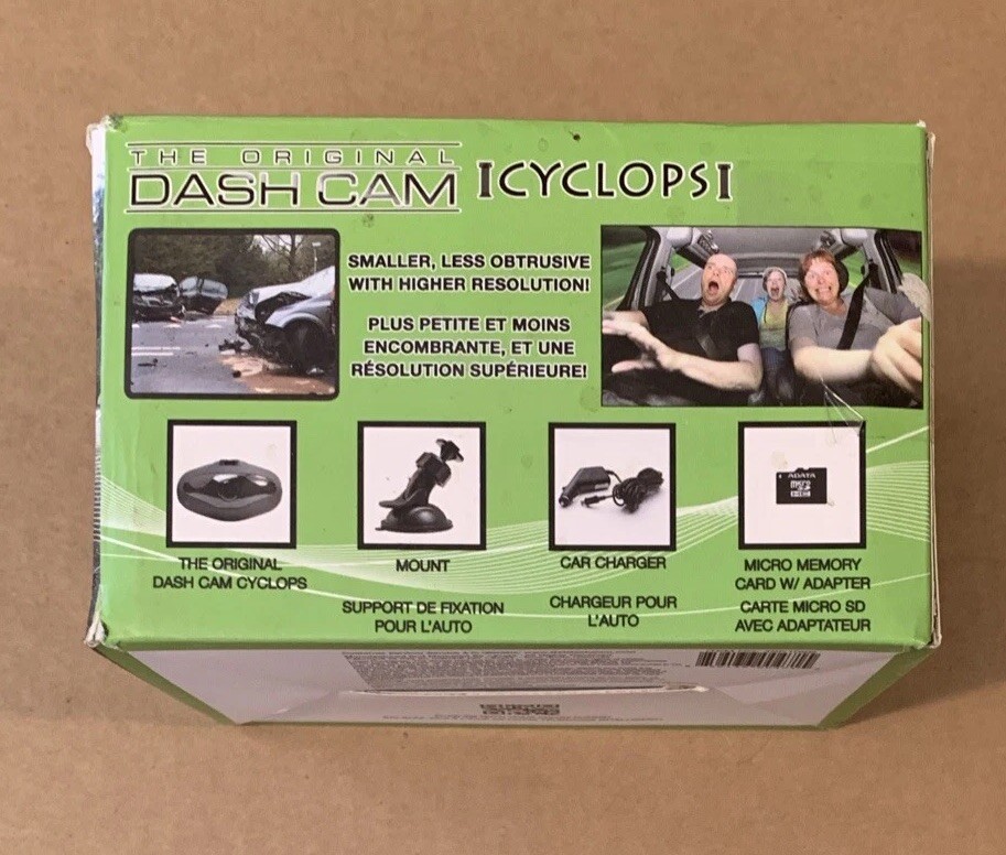 iCyclops Car Truck RV Dash Cam 1080p HD w/ Charger, Mount, and Memory Card