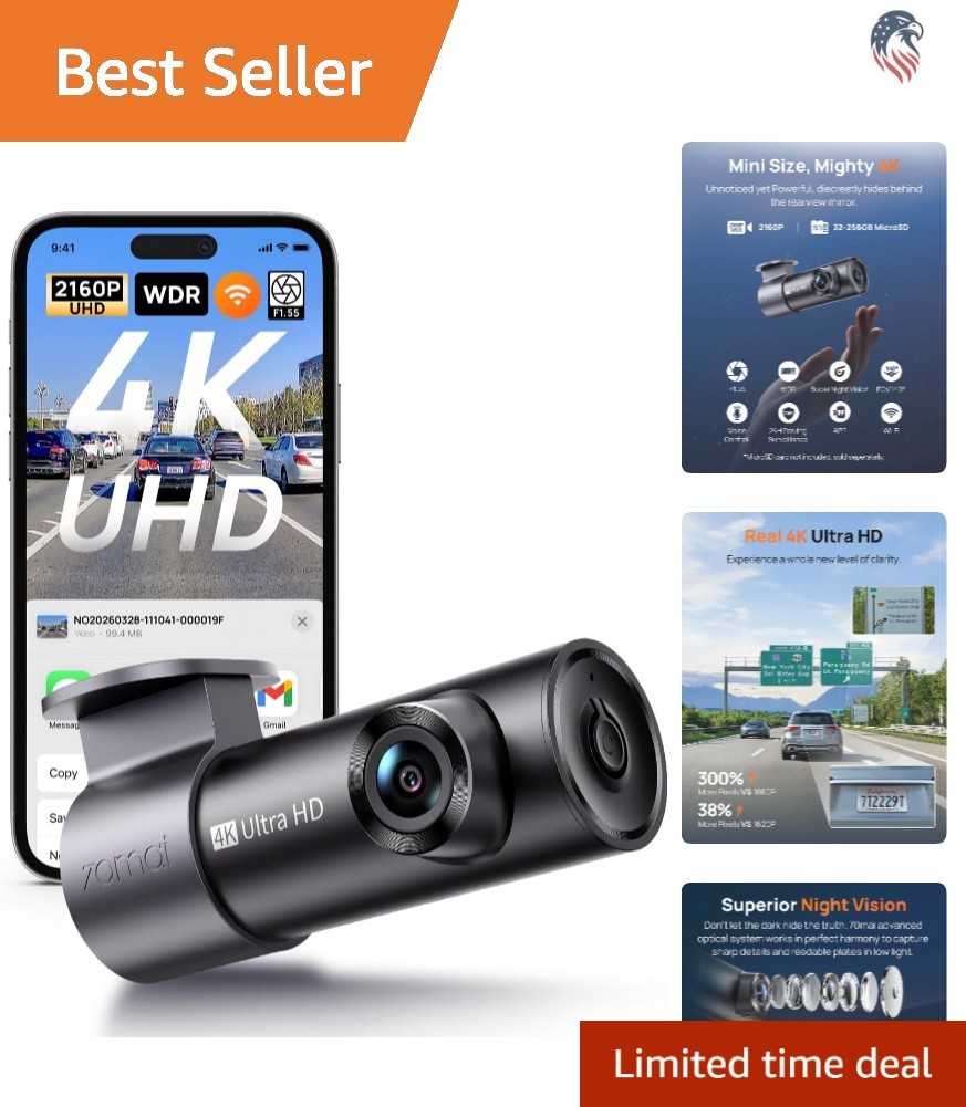 4K Dash Cam Compatible Vehicles Night Vision Wide Angle Car Camera
