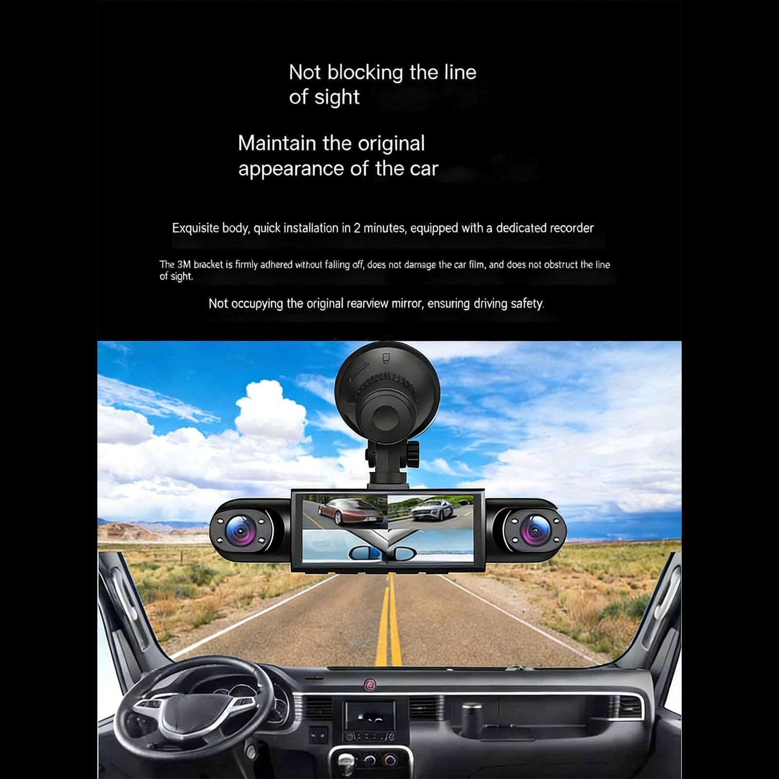 Car Dashcam 1080P Clear Video For Complete Vehicle Coverage Premium