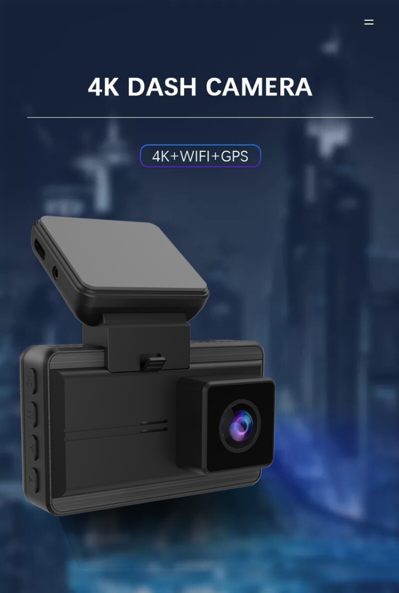 4K Full HD Dual Lens Front and Rear Dash Cam Car Black Box Video Drive Recorder