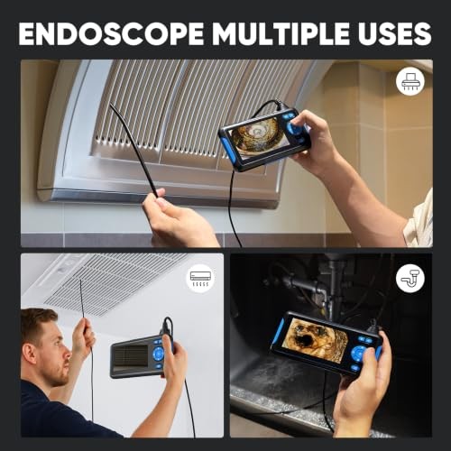 Endoscope Camera with Light, 4.3” Inspection Snake Cameras, 1080P HD