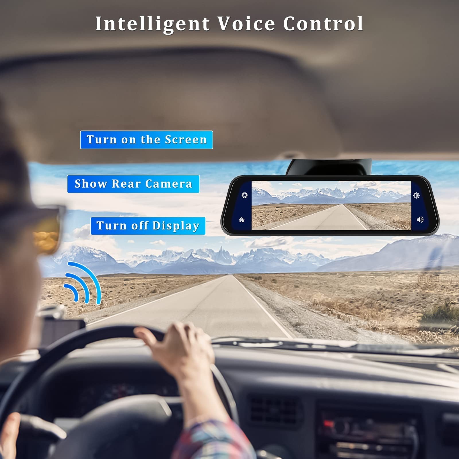 4K Front Rear View Mirror Dash Cam 10 Inch IPS Touch Screen Carplay UHD Car DVR