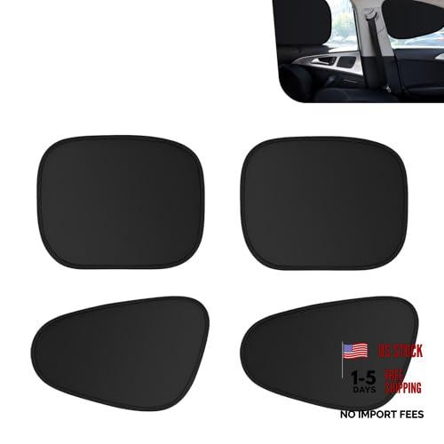 Black Car Side Window Sun Shades – Front & Rear – 4 PCS – Sun Blocking