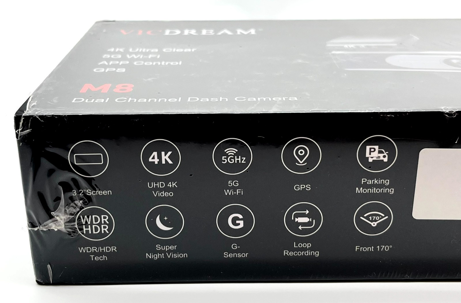 Vicdream M8 4K Dual Channel Dash Camera Ultra HD Front & Rear Camera