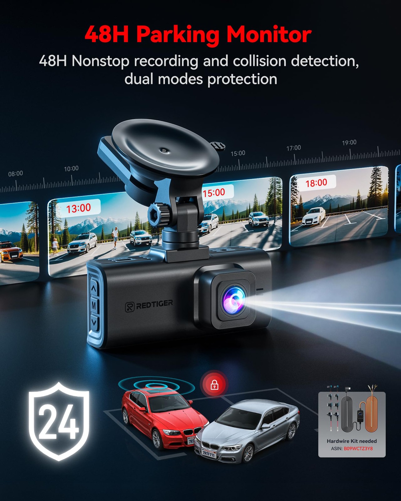 4K Front Rear Touch Screen Dash Camera with GPS
