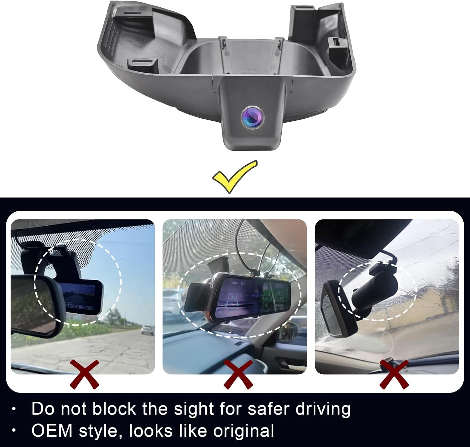 Mangoal 4K Dash Cam Custom for Dodge RAM 1500 2019-2024 Wifi GPS OEM Look 64GB