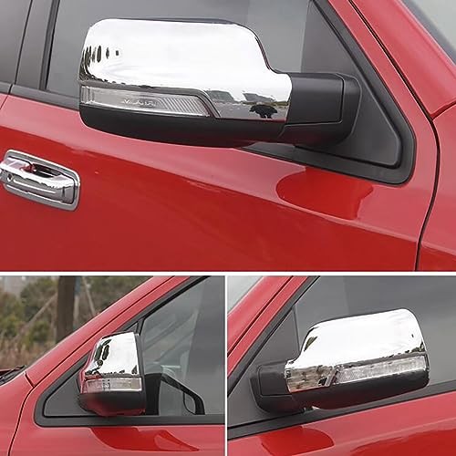 for Dodge 2023 2024 2025 Ram 1500 Rear View Mirror Guard Cover Trims () Chrome