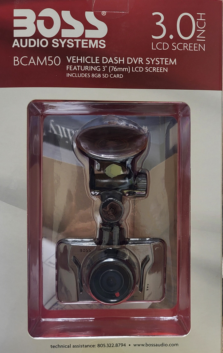 Car DVR System Featuring a 3 Inch Screen and and included 8GB SD Card