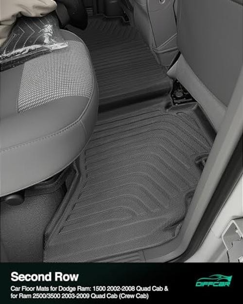 Car Floor Mats for Dodge Ram: 1500 2002-2008 Quad Cab & for Ram 2500/3500 2003