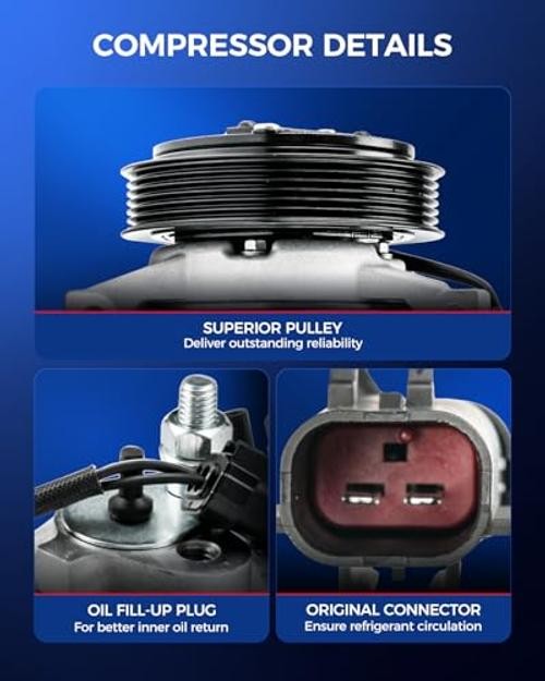 98314 AC Compressor with Clutch Fits for Grand Cherokee 2011-2021, Grand