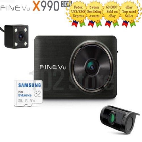 FineVu X990 AI 2.0 FHD 3ch 5GHz Car Dash Camera Car Blackbox 64GB