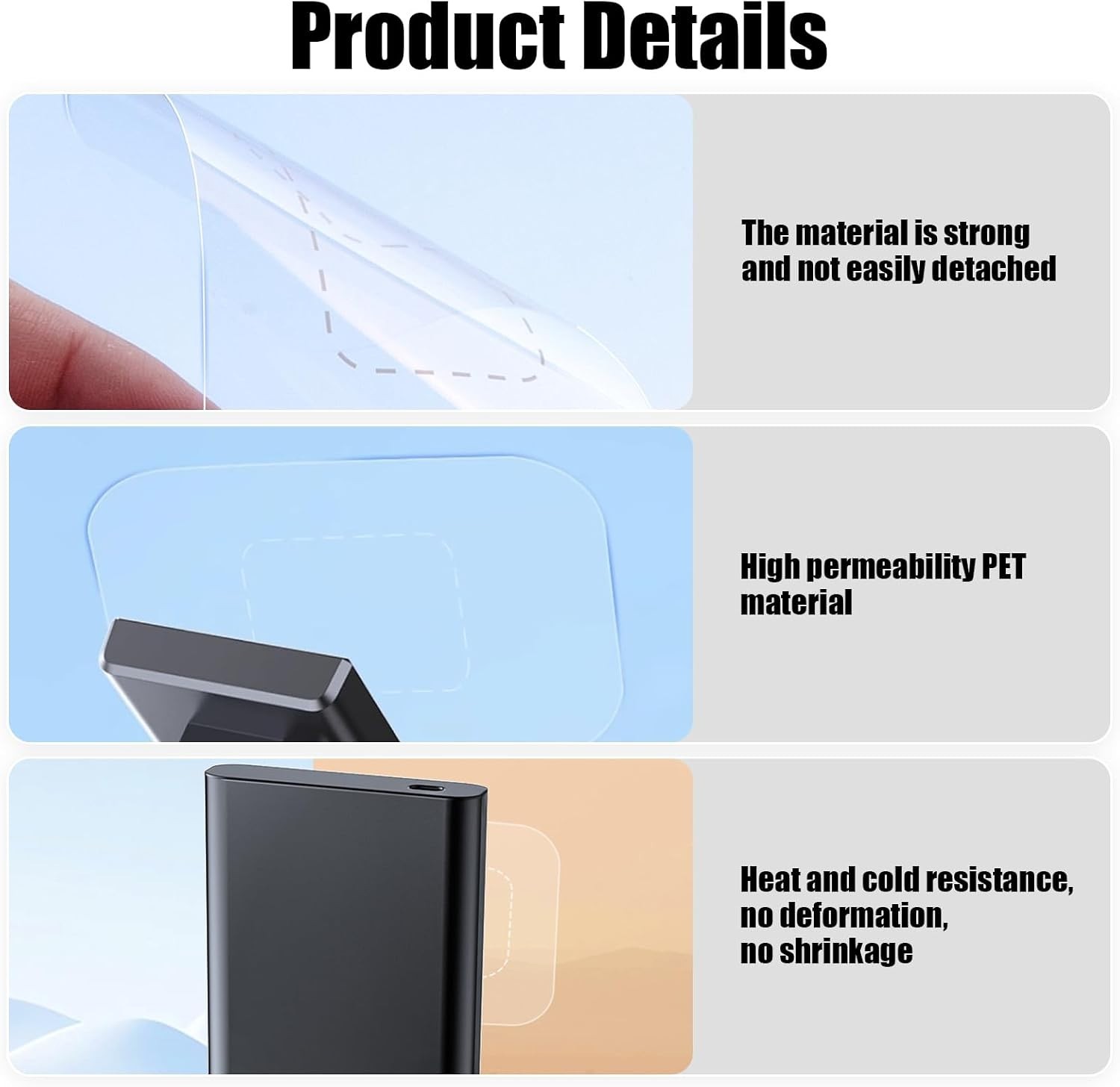 Transparent Dash Cam Windshield Sticker Kit Scratch-Resistant Reusable