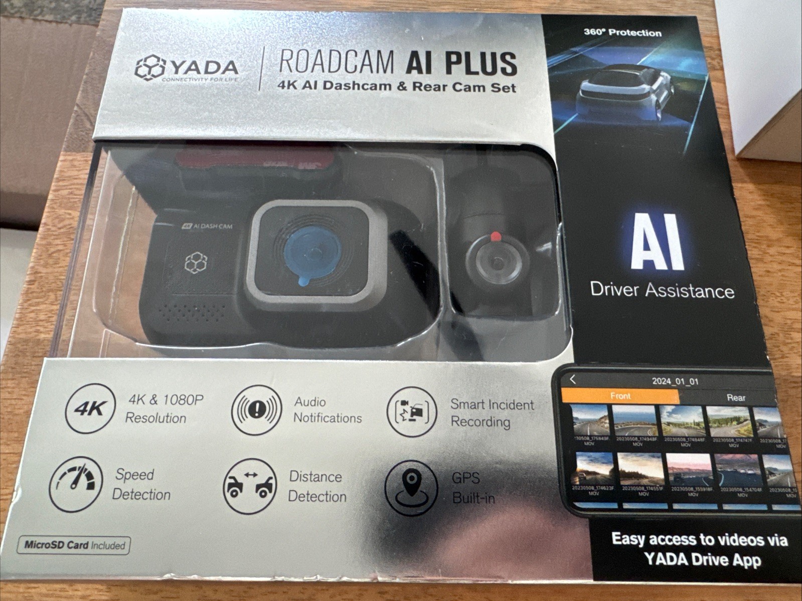 Yada Roadcam AI Plus 4K AI Dashcam & Rear Cam Set