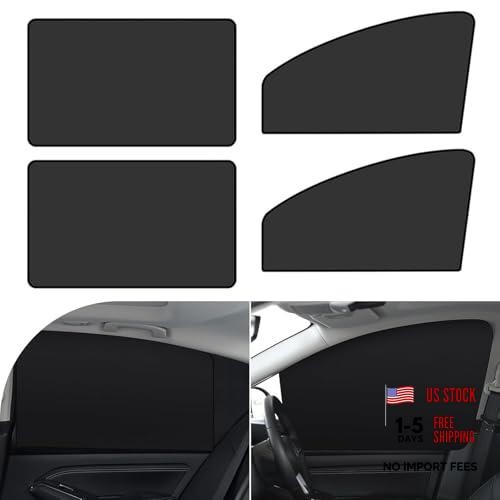4 PCS Car Full Blackout Design Side Window Sun Visor, 24.41″ x 18.9″ x 12.99″