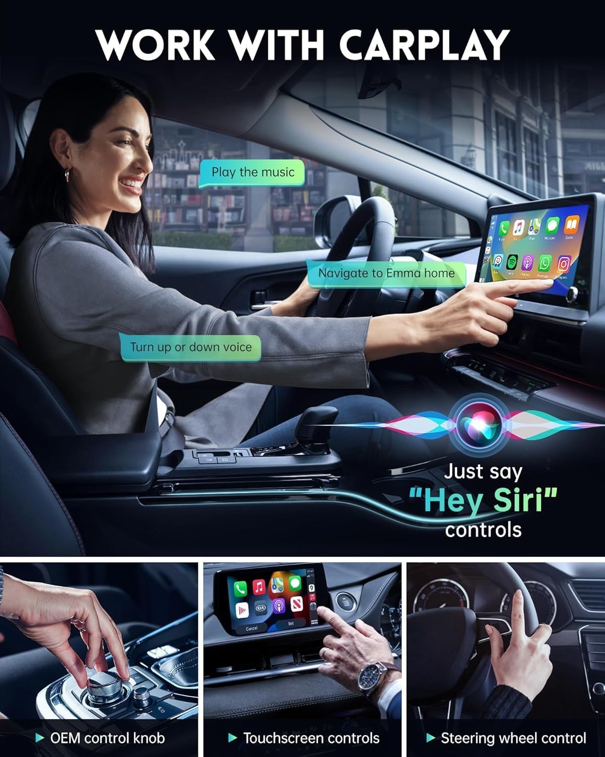 Wireless CarPlay Adapter for Apple iPhone iOS 10+ & Cars from 2015+, Mini Edi…