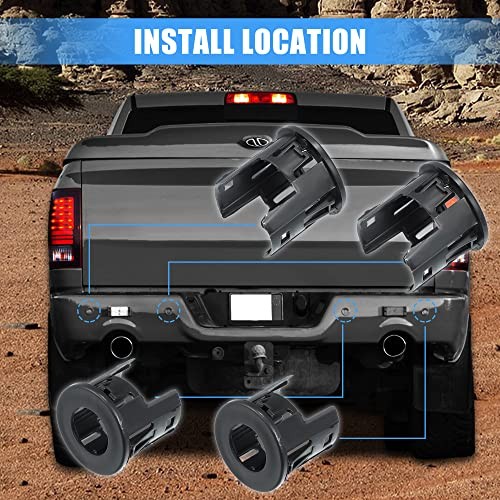 4PCS Parking Assist Sensor Bezels for Front or Rear Bumper for Dodge for Ram